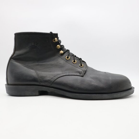 Vintage Georgia Black Leather Chukka Boots Men's Size 12 R Steel Toe USA - Picture 1 of 10